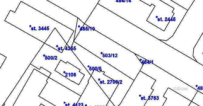Parcela st. 503/12 v KÚ Jičín, Katastrální mapa