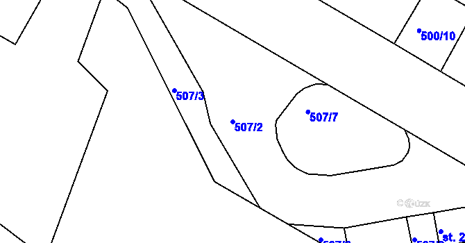Parcela st. 507/2 v KÚ Jičín, Katastrální mapa