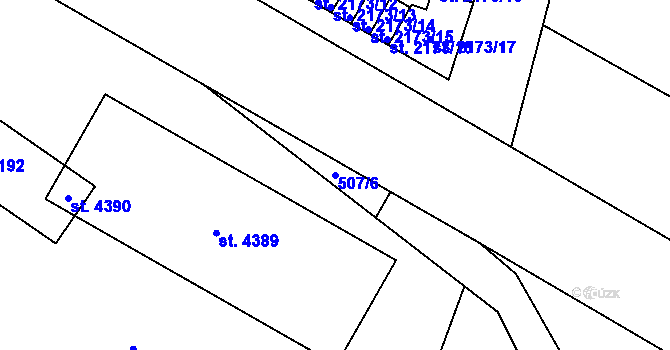Parcela st. 507/6 v KÚ Jičín, Katastrální mapa