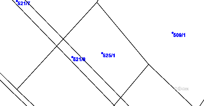 Parcela st. 525/1 v KÚ Jičín, Katastrální mapa