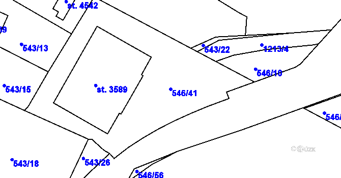 Parcela st. 546/41 v KÚ Jičín, Katastrální mapa