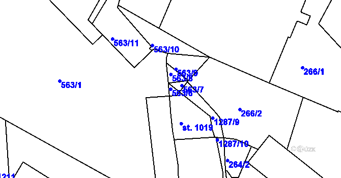 Parcela st. 563/6 v KÚ Jičín, Katastrální mapa
