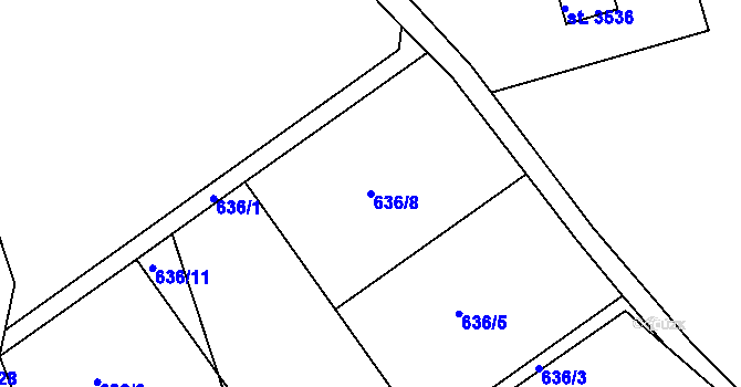 Parcela st. 636/8 v KÚ Jičín, Katastrální mapa