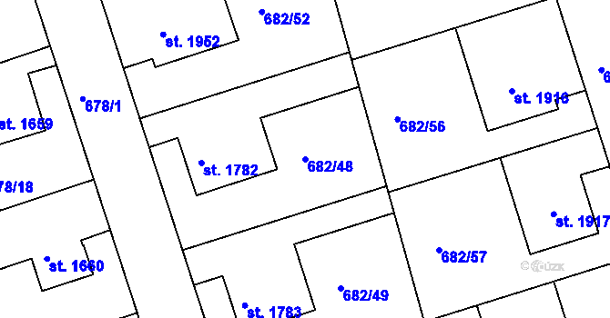 Parcela st. 682/48 v KÚ Jičín, Katastrální mapa