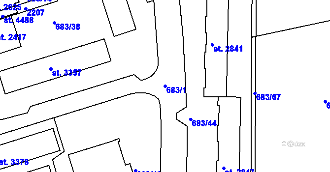 Parcela st. 683/1 v KÚ Jičín, Katastrální mapa