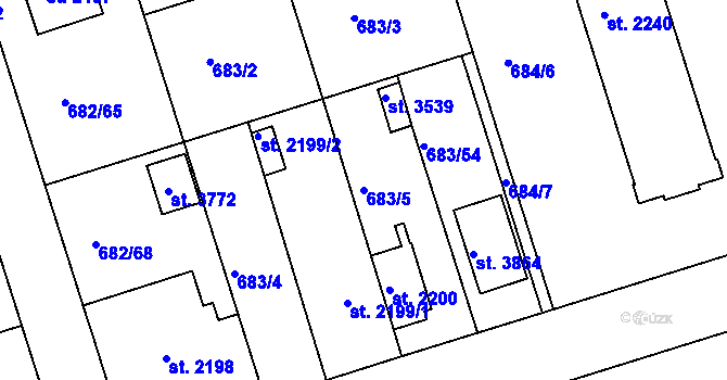 Parcela st. 683/5 v KÚ Jičín, Katastrální mapa
