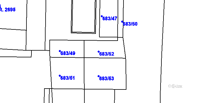 Parcela st. 683/52 v KÚ Jičín, Katastrální mapa
