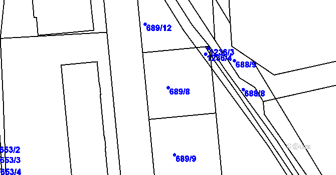 Parcela st. 689/8 v KÚ Jičín, Katastrální mapa