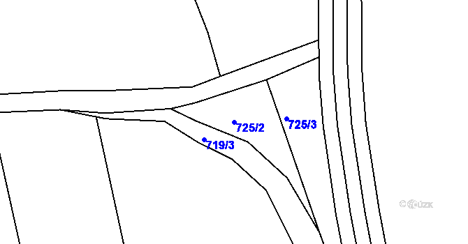 Parcela st. 725/2 v KÚ Jičín, Katastrální mapa