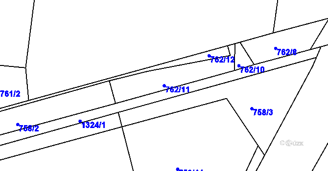 Parcela st. 762/11 v KÚ Jičín, Katastrální mapa