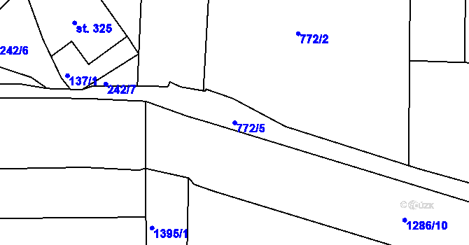 Parcela st. 772/5 v KÚ Jičín, Katastrální mapa