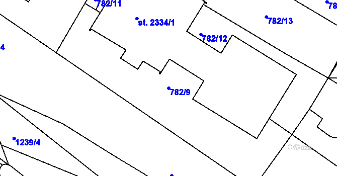 Parcela st. 782/9 v KÚ Jičín, Katastrální mapa