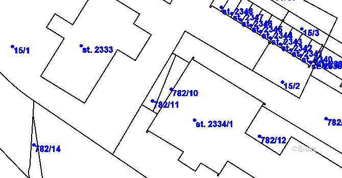 Parcela st. 782/10 v KÚ Jičín, Katastrální mapa