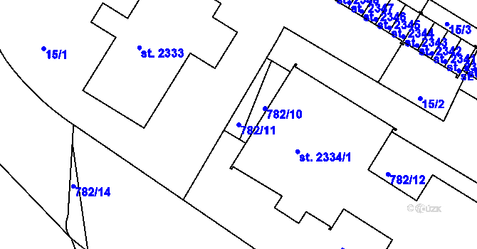 Parcela st. 782/11 v KÚ Jičín, Katastrální mapa