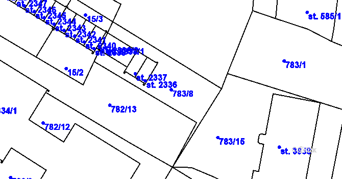 Parcela st. 783/8 v KÚ Jičín, Katastrální mapa