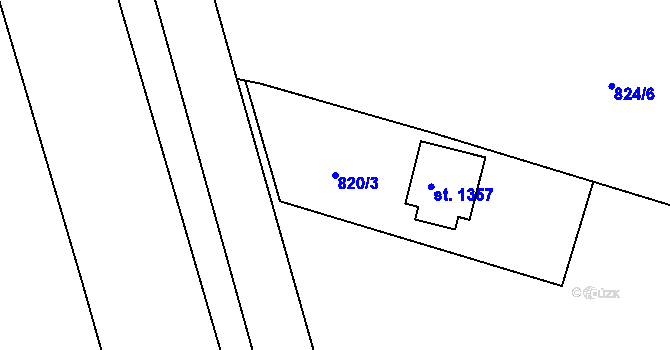 Parcela st. 820/3 v KÚ Jičín, Katastrální mapa