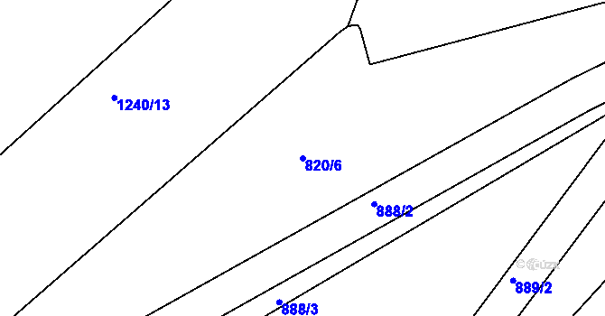 Parcela st. 820/6 v KÚ Jičín, Katastrální mapa