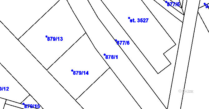 Parcela st. 878/1 v KÚ Jičín, Katastrální mapa