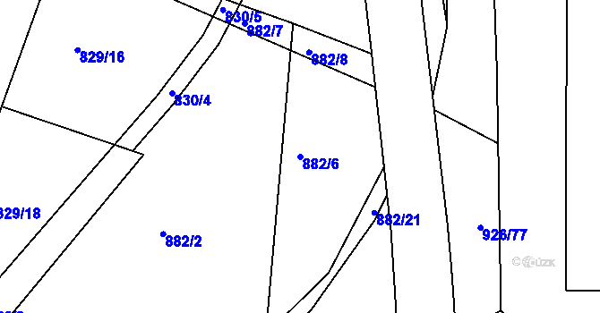 Parcela st. 882/6 v KÚ Jičín, Katastrální mapa