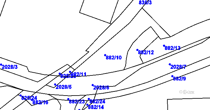 Parcela st. 882/10 v KÚ Jičín, Katastrální mapa