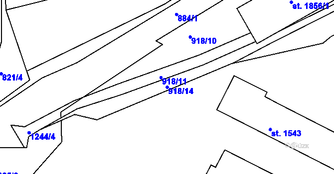 Parcela st. 918/14 v KÚ Jičín, Katastrální mapa