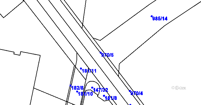 Parcela st. 970/5 v KÚ Jičín, Katastrální mapa