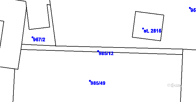 Parcela st. 985/12 v KÚ Jičín, Katastrální mapa