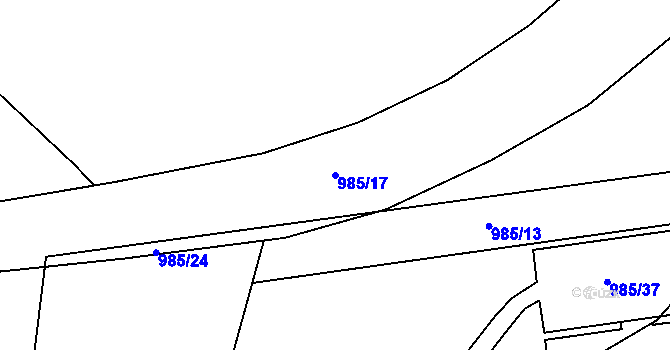 Parcela st. 985/17 v KÚ Jičín, Katastrální mapa