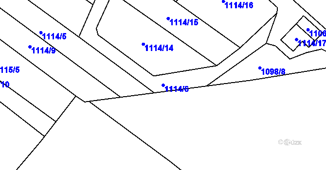 Parcela st. 1114/6 v KÚ Jičín, Katastrální mapa