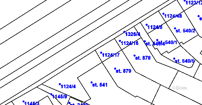 Parcela st. 1124/17 v KÚ Jičín, Katastrální mapa