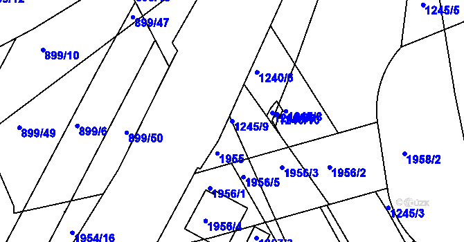 Parcela st. 1245/9 v KÚ Jičín, Katastrální mapa
