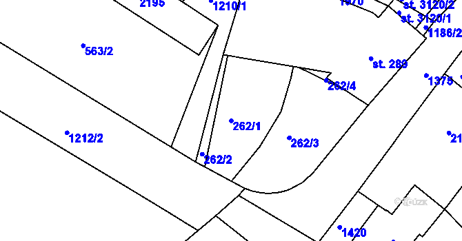 Parcela st. 262/1 v KÚ Jičín, Katastrální mapa