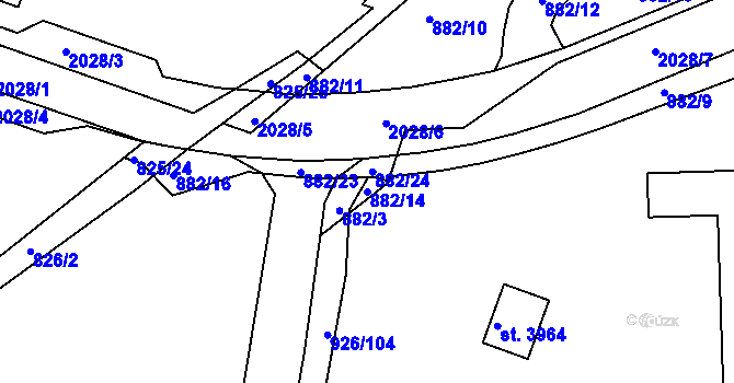 Parcela st. 882/14 v KÚ Jičín, Katastrální mapa