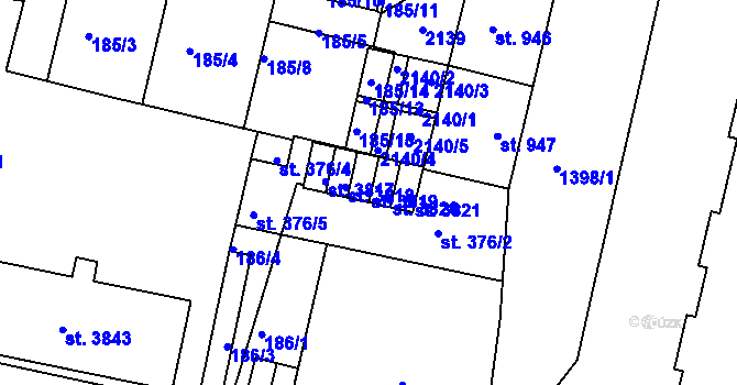 Parcela st. 3819 v KÚ Jičín, Katastrální mapa