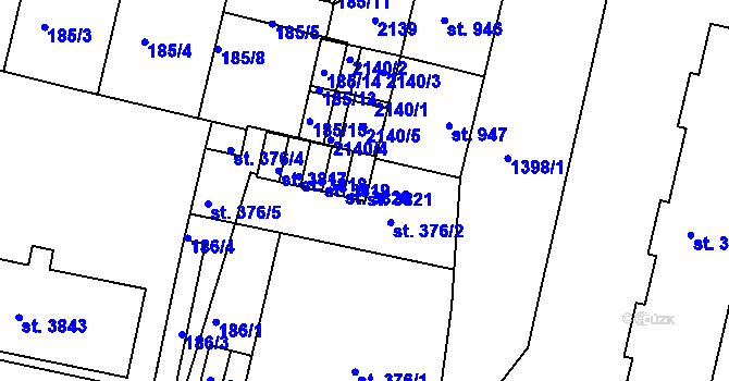 Parcela st. 3821 v KÚ Jičín, Katastrální mapa