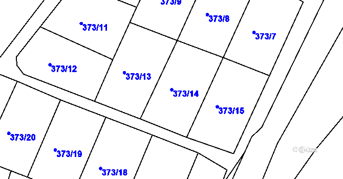 Parcela st. 373/14 v KÚ Jičín, Katastrální mapa
