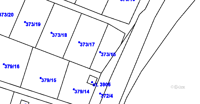 Parcela st. 373/16 v KÚ Jičín, Katastrální mapa