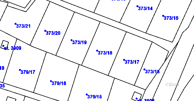 Parcela st. 373/18 v KÚ Jičín, Katastrální mapa
