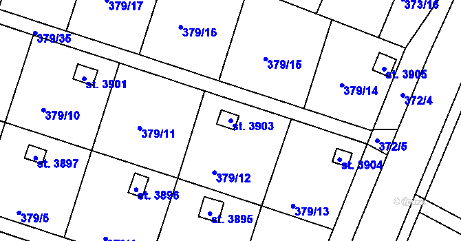 Parcela st. 3903 v KÚ Jičín, Katastrální mapa