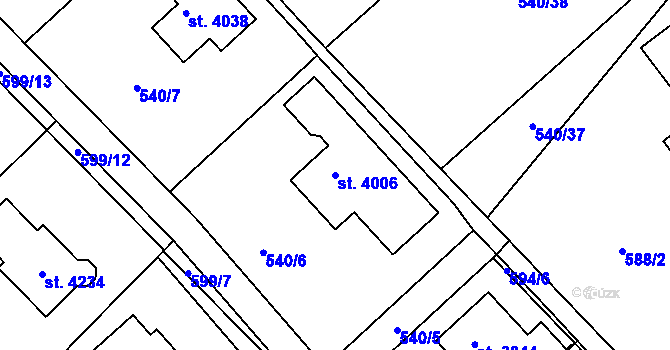 Parcela st. 4006 v KÚ Jičín, Katastrální mapa