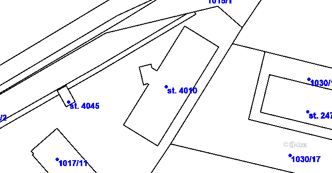 Parcela st. 4010 v KÚ Jičín, Katastrální mapa