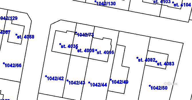 Parcela st. 4016 v KÚ Jičín, Katastrální mapa
