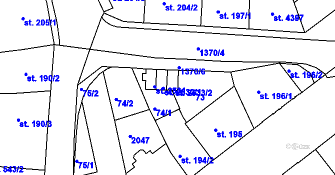 Parcela st. 2533/1 v KÚ Jičín, Katastrální mapa