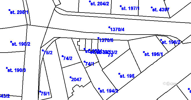 Parcela st. 2533/2 v KÚ Jičín, Katastrální mapa