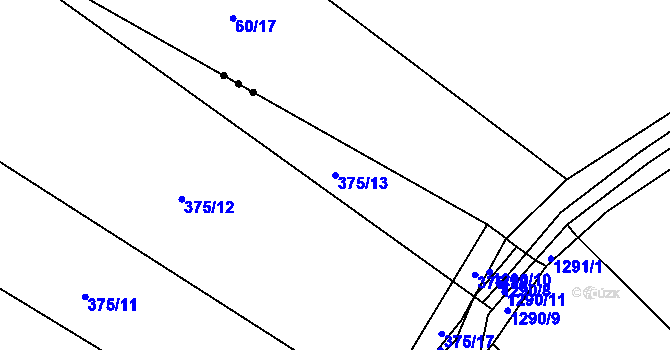 Parcela st. 375/13 v KÚ Jičín, Katastrální mapa