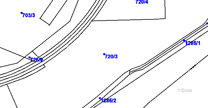 Parcela st. 720/3 v KÚ Jičín, Katastrální mapa