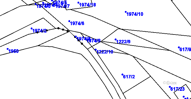 Parcela st. 1222/10 v KÚ Jičín, Katastrální mapa