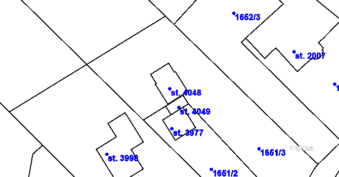 Parcela st. 4048 v KÚ Jičín, Katastrální mapa