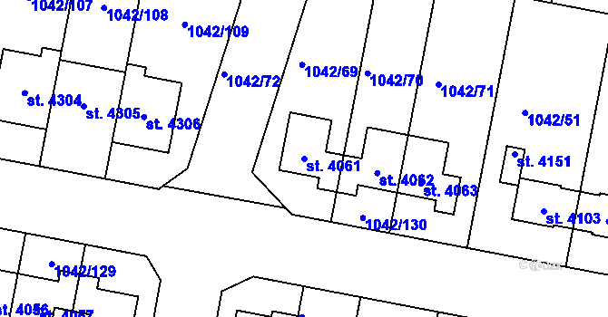 Parcela st. 4061 v KÚ Jičín, Katastrální mapa