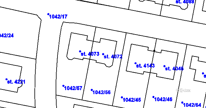 Parcela st. 4072 v KÚ Jičín, Katastrální mapa